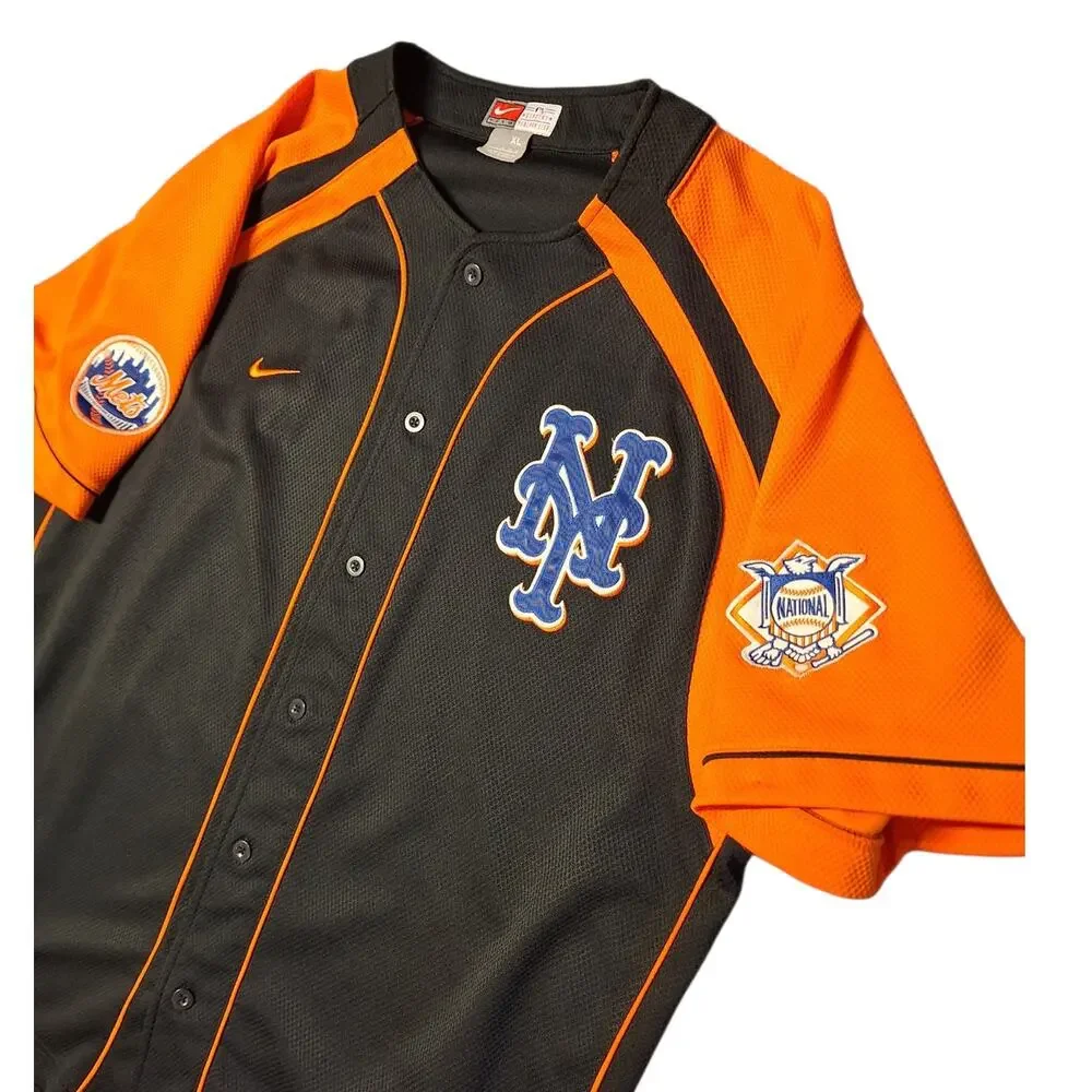 Vintage Nike New york mets baseball jersey with embroidered patches Mens XL MLB